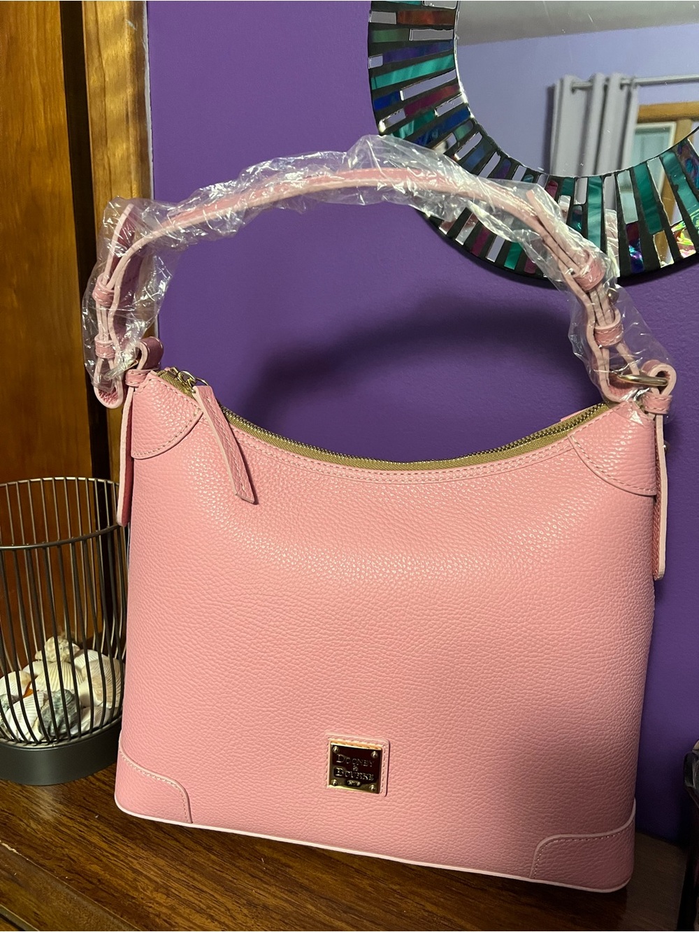 NWT Dooney and Burke pale pink hobo